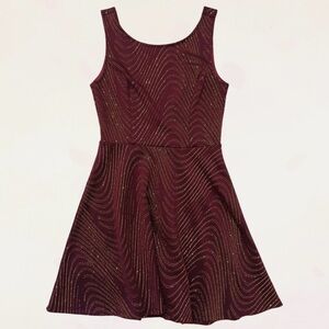 Bailey Blue Burgundy Mini Dress with Gold Sparkly Accents